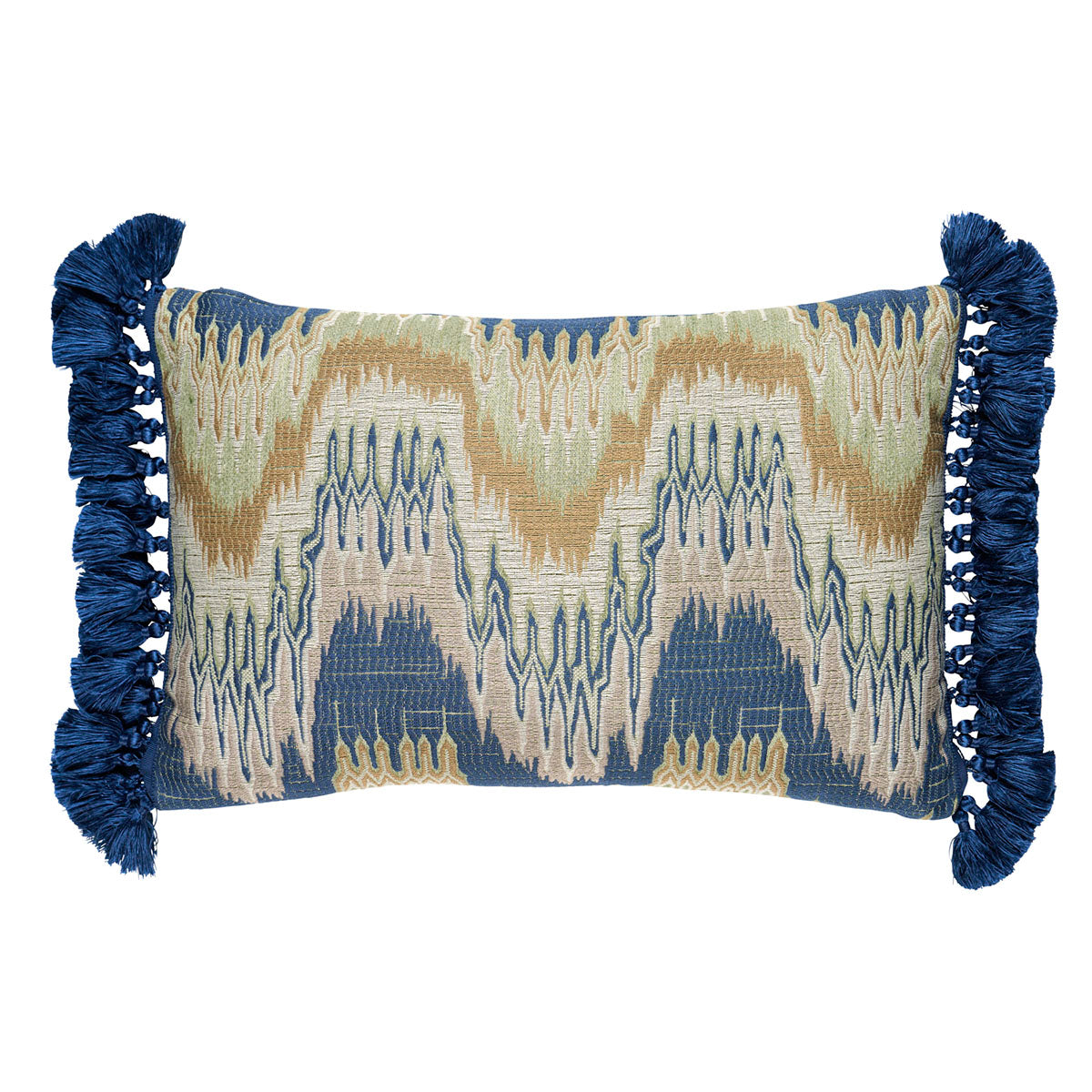 Purchase So8613113 | Elio Flamestitch Pillow, Indigo - Schumacher Pillows