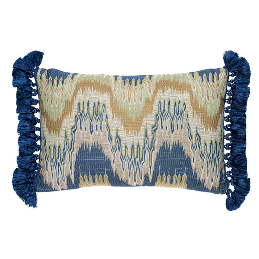 Purchase So8613113 | Elio Flamestitch Pillow, Indigo - Schumacher Pillows