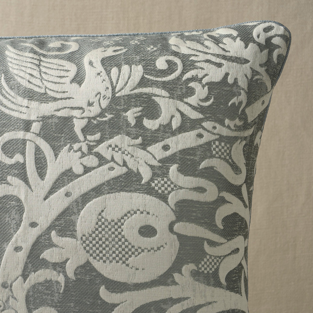Purchase So8659206 | Dougal Damask Pillow, Mist - Schumacher Pillows