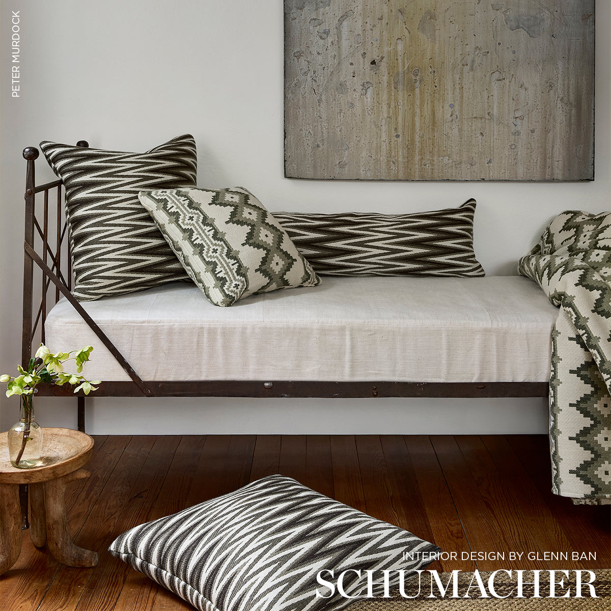 Purchase So8703106 | Wedge Weave Pillow, Green - Schumacher Pillows