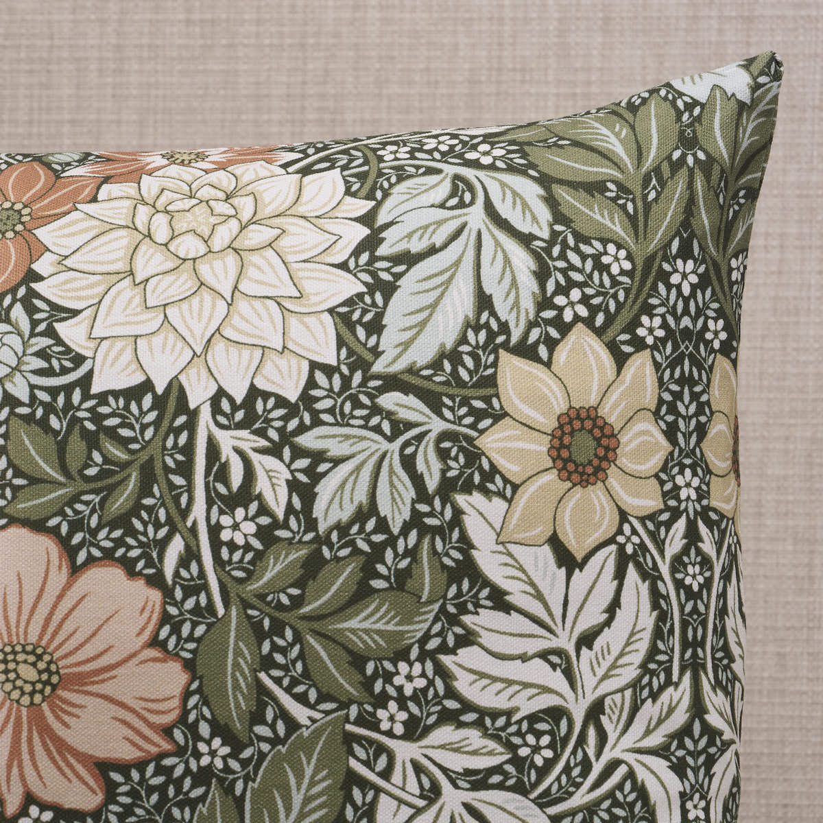 Purchase Soc27666220 | Dahlia Garden Pillow, Green & Pink - Schumacher Pillows