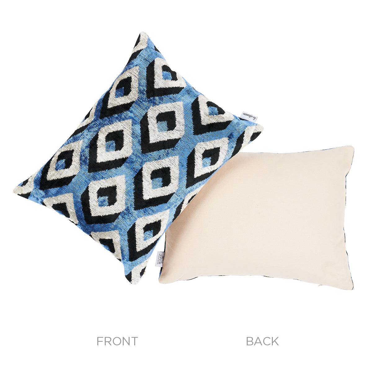 Purchase Sov45438 | Mersin Silk Velvet Pillow, Blue & Black - Schumacher Pillows