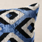 Purchase Sov45438 | Mersin Silk Velvet Pillow, Blue & Black - Schumacher Pillows