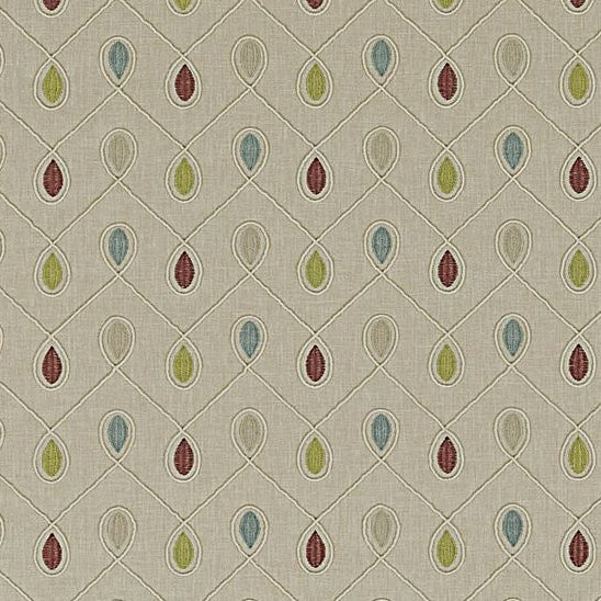 Sample F0936-04 Healey Raspberry/Duckegg Clarke And Clarke Fabric
