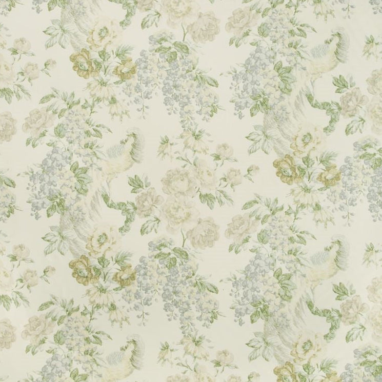 Sample 2018139.315.0 Montecito Floral, Sky Green Multipurpose Fabric by Lee Jofa