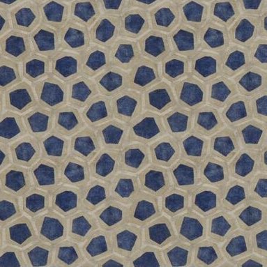 Sample GWF-3705.1650.0 Hexagon Velvet Blue Modern/Contemporary Lee Jofa Modern Fabric