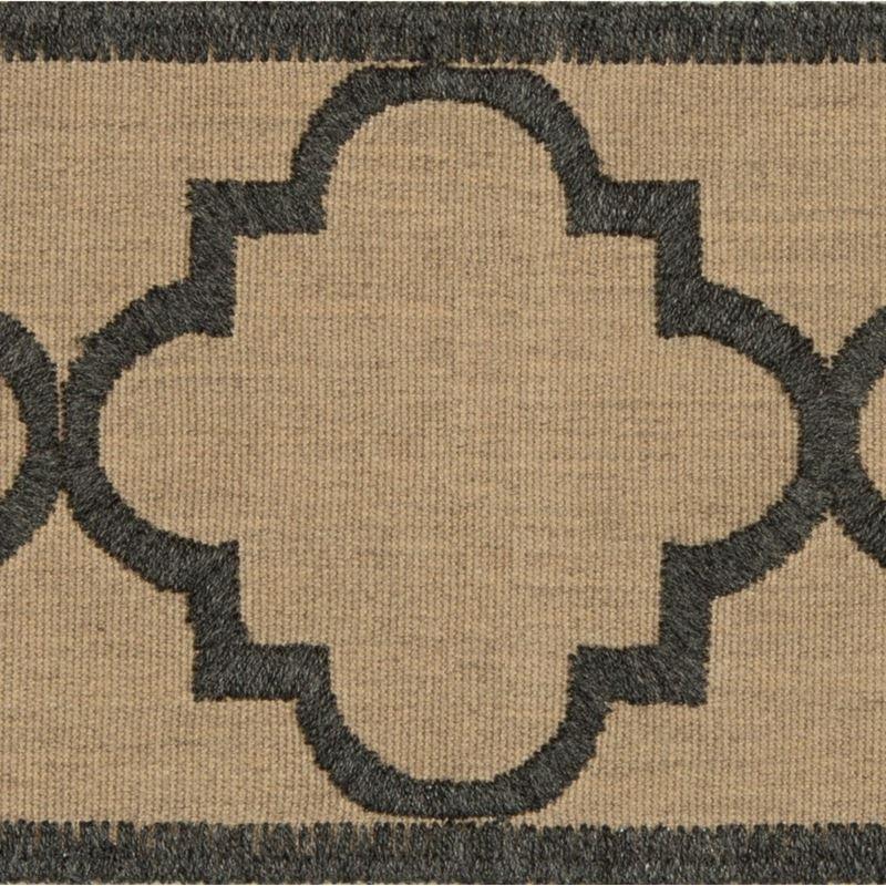 Sample T30793.8106.0 Garden Ogee Iron Brown Trim Fabric by Kravet Design