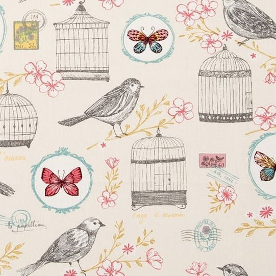 Sample F0636-02 Melodie Natural Animal/Insect Clarke And Clarke Fabric