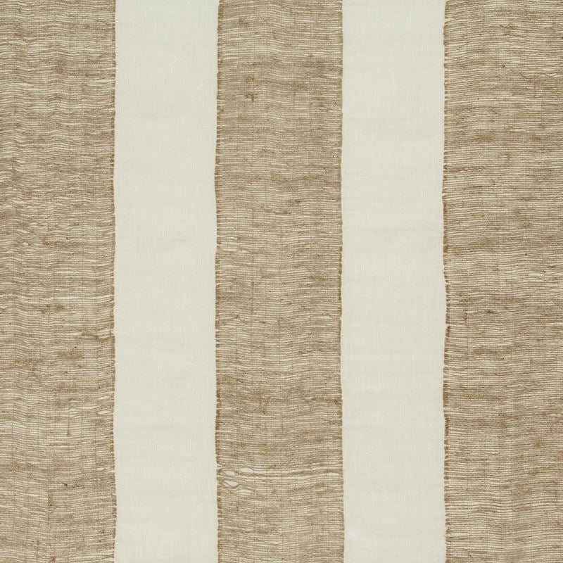 Sample 4613.106.0 No Frills Honey Ivory Drapery Stripes Fabric by Kravet Design