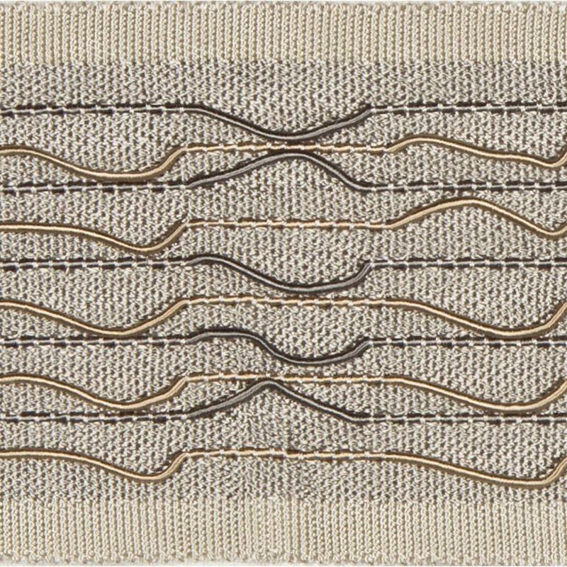 Sample T30767.1106.0 Fine Lines Warm Grey Grey Trim Fabric by Kravet Design