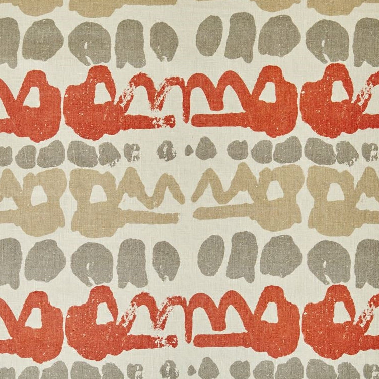 Sample BFC-3649.1121 BLITHFIELD Altamira Red/Grey Contemporary Lee Jofa Fabric