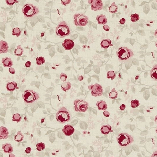 Sample F0624-05 Maude Raspberry Botanical Clarke And Clarke Fabric