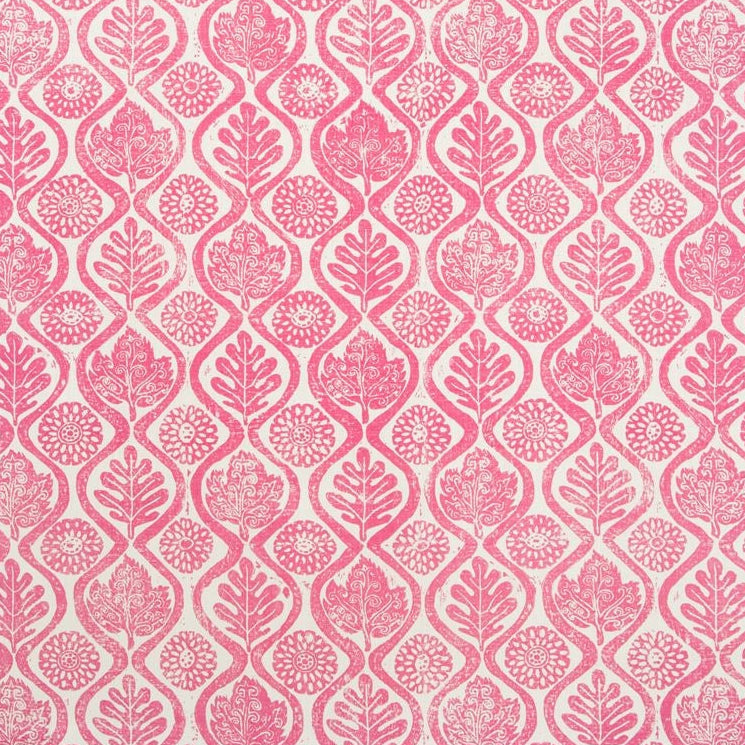 Sample BFC-3514.7.0 Oakleaves, Fuschia Multipurpose Fabric by Lee Jofa