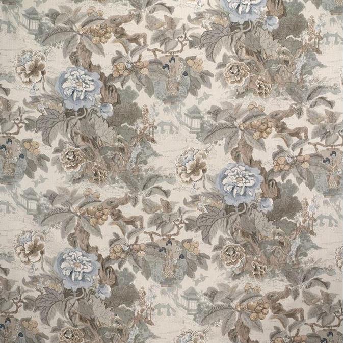 Sample 2017141.116.0 Chinese Lantern Ii, Pebble Multipurpose Fabric by Lee Jofa