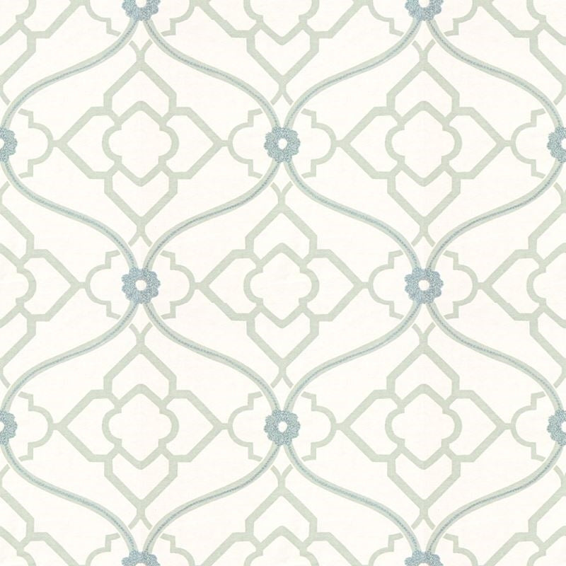 Sample ZUMA.30.0 Zuma Spa White Multipurpose Botanical Foliage Fabric by Kravet Design