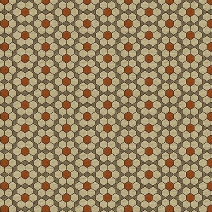 Sample 33943.612.0 Bursa Mosaic Tigerlilly Beige Upholstery Geometric Fabric by Kravet Contract