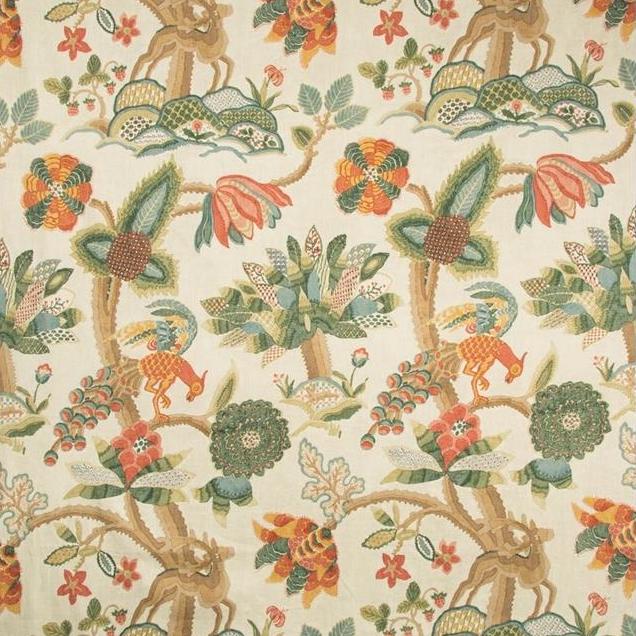 Sample 2017133.193.0 Leyland Print, Berry Forest Multipurpose Fabric by Lee Jofa
