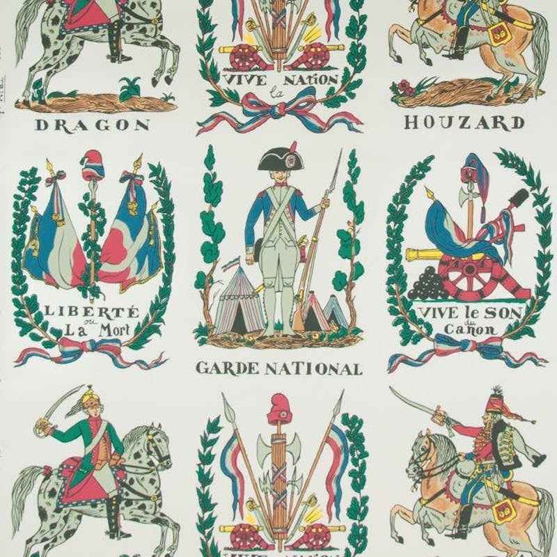 Sample BR-60311.01 Battle Of Valmy 1792 Multi On White Vinyl Brunschwig and Fils