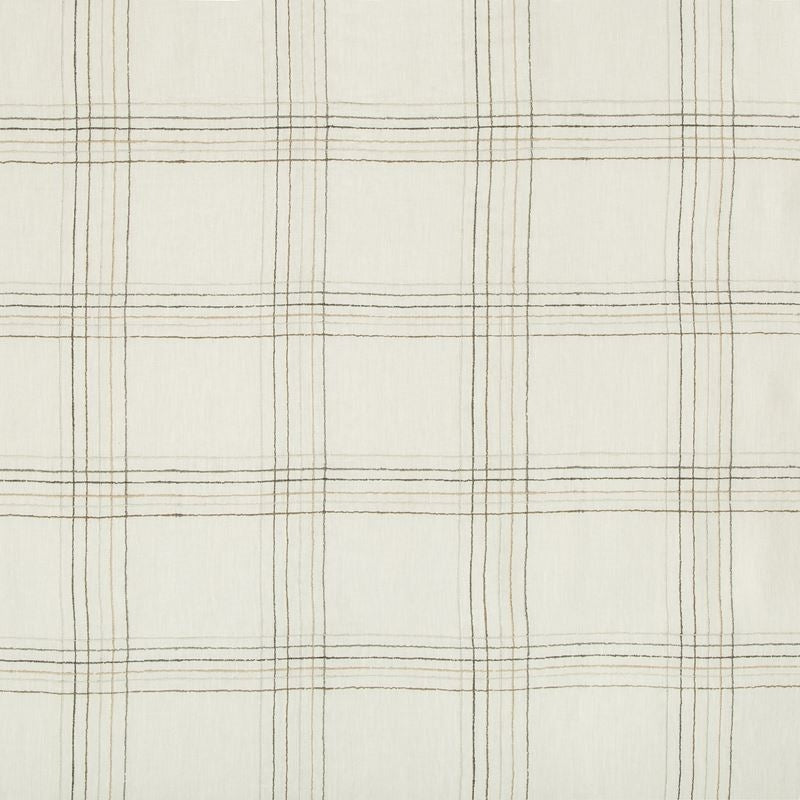 Sample 4612.121.0 Tied And True Dove Ivory Drapery Plaid Fabric by Kravet Design