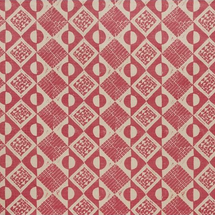 Sample BFC-3666.717.0 Circles And Squares, Berry Multipurpose Fabric by Lee Jofa