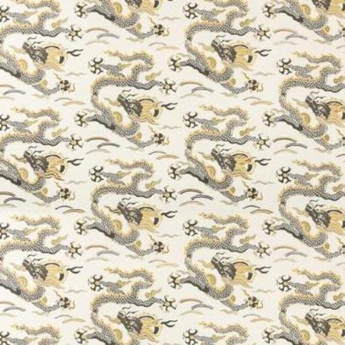 Sample ZEN DRAGON.421.0 Zen Dragon White Modern Chinoiserie Kravet Couture Fabric