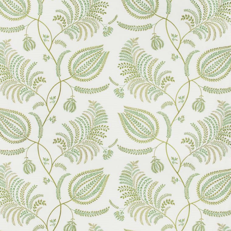 Sample 2017158.23.0 Palmero Emb, Ivory Leaf Multipurpose Fabric by Lee Jofa