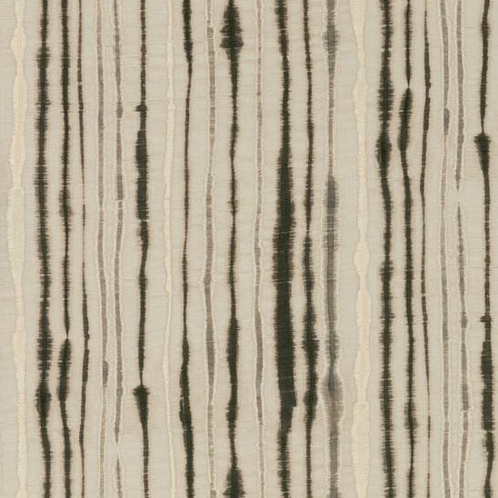 Sample ED75038-2 Linear Charcoal Ethnic Threads Fabric