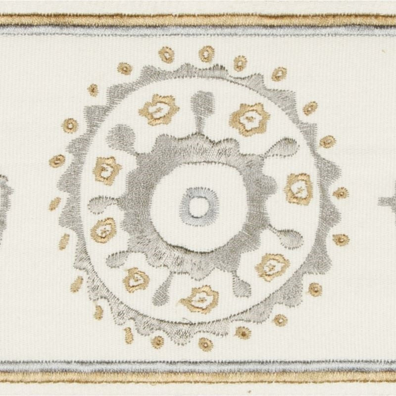 Sample TL10175.116.0 Belles Tape, Grey Beige Trim Fabric by Lee Jofa