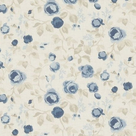 Sample F0624-01 Maude Chambray Botanical Clarke And Clarke Fabric