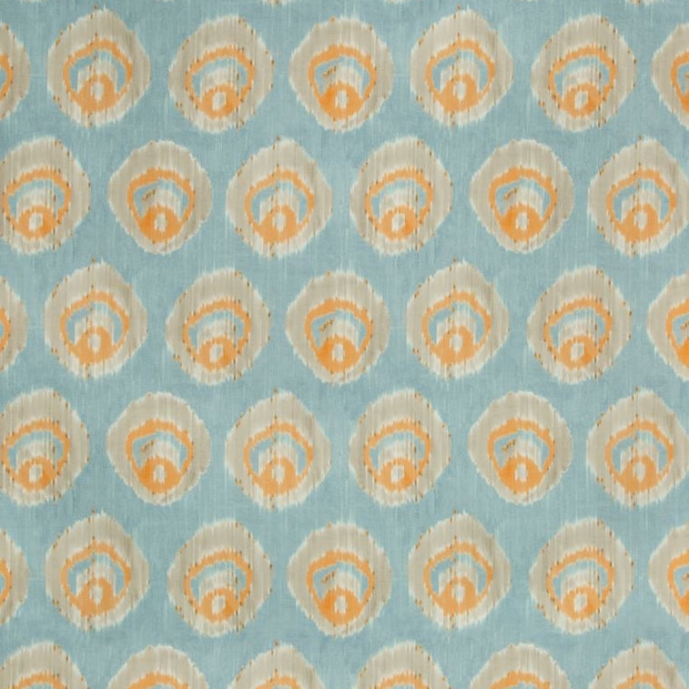 Sample 2018141.125.0 Monaco Print, Aqua Melon Multipurpose Fabric by Lee Jofa