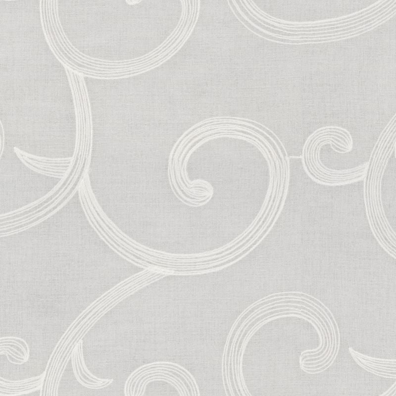 Sample 4545.1.0 White Drapery Lattice Scrollwork Fabric by Kravet Contract