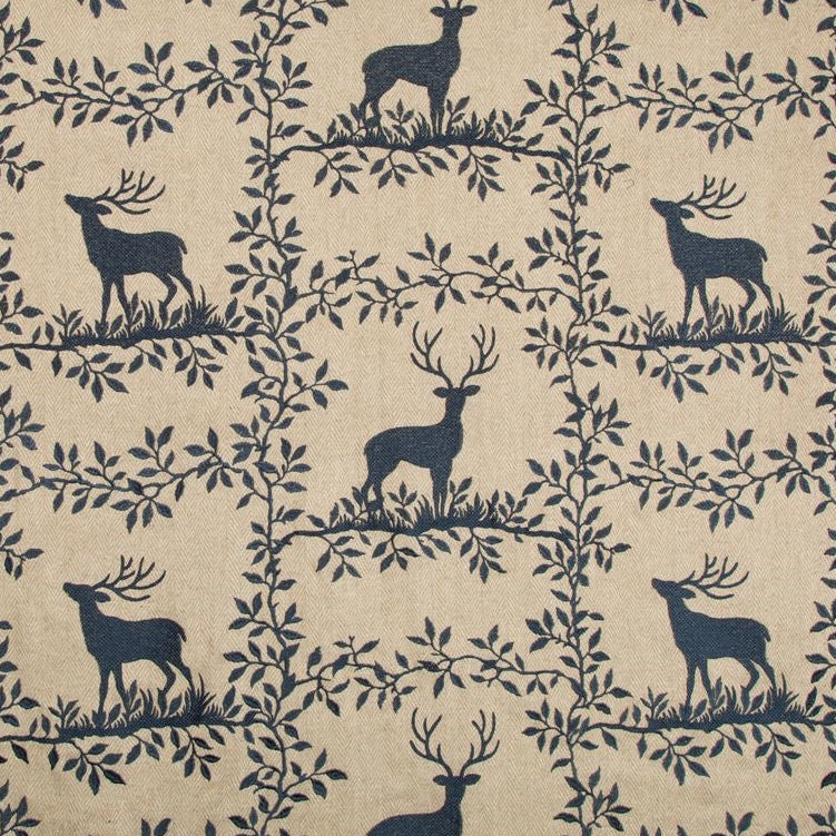 Sample 2017123.50.0 Caribou Emb, Navy Multipurpose Fabric by Lee Jofa