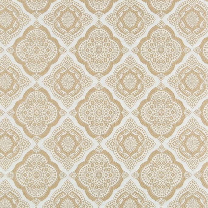 Sample 34742.116.0 Beige Upholstery Medallion Motif Fabric by Kravet Contract