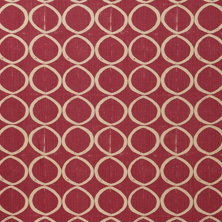 Sample BFC-3665.717.0 Circles, Berry Multipurpose Fabric by Lee Jofa