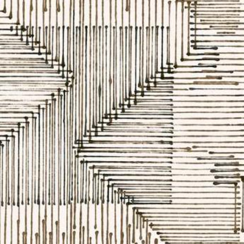 Sample WTP4000.WT.0 Warp and Weft Double Espresso Geometric Winfield Thybony Wallpaper
