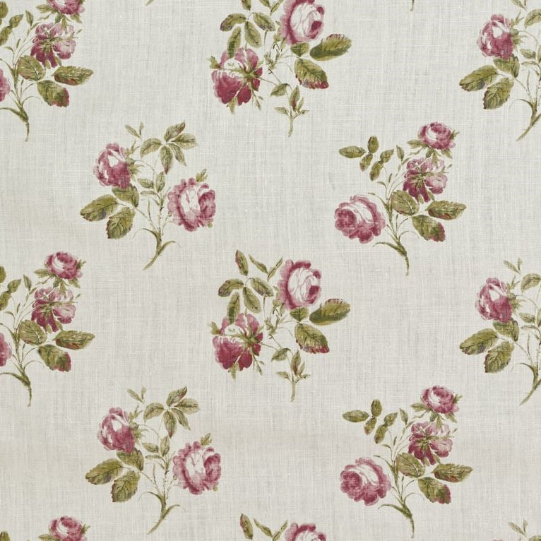 Sample BFC-3661.723 BLITHFIELD Simsbury Rose/Green Floral Medium (13 1/2 Inch) Lee Jofa Fabric