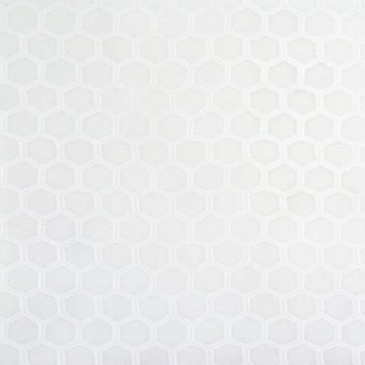 Sample 4284.101.0 Mila Pearl White Drapery Geometric Fabric by Kravet Contract