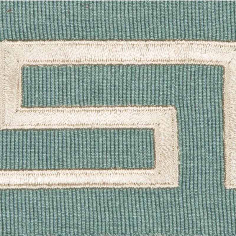 Sample T30689.35.0 Keystone Border Jade Mineral Trim Fabric by Kravet Couture
