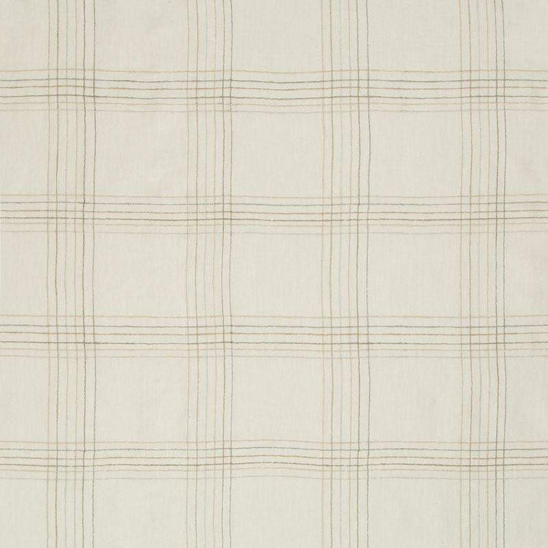 Sample 4612.116.0 Tied And True Beach Ivory Drapery Plaid Fabric by Kravet Design