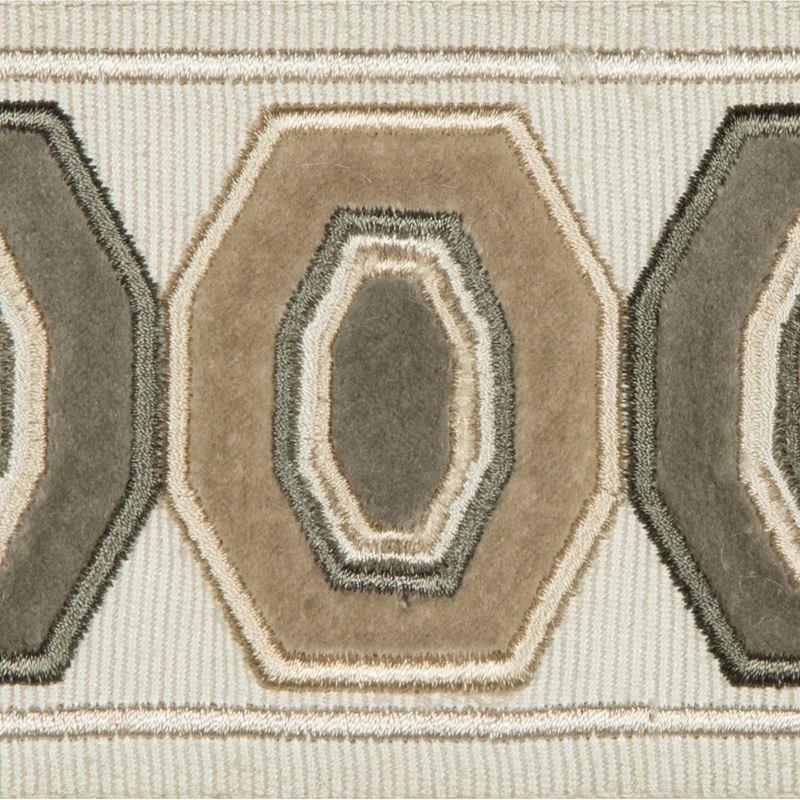 Sample T30772.106.0 Geodex Linen Taupe Trim Fabric by Kravet Design