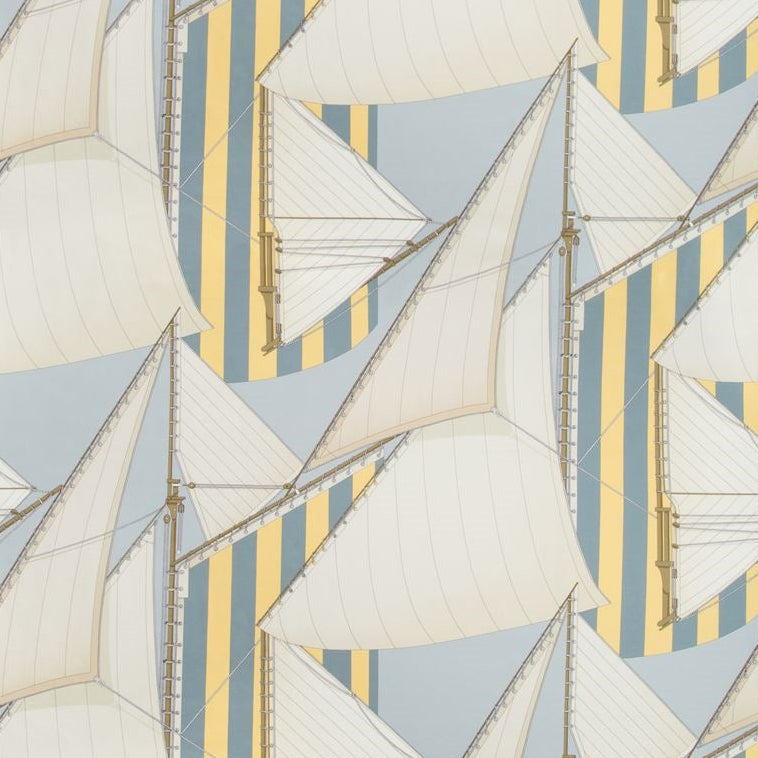 Sample 2018136.405.0 St Tropez Print, Blue Yellow Multipurpose Fabric by Lee Jofa