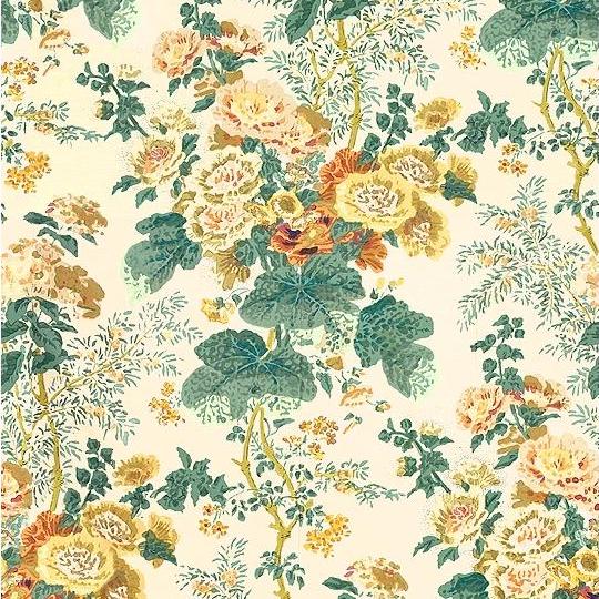 Sample 7126.LJ.0 Hollyhock Hdb, Yellow Multipurpose Fabric by Lee Jofa