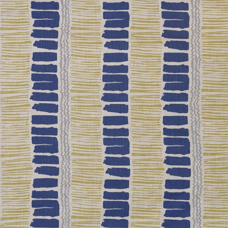 Sample BFC-3624.450 BLITHFIELD Saltaire Indigo/Yellow/Aqua Contemporary Lee Jofa Fabric