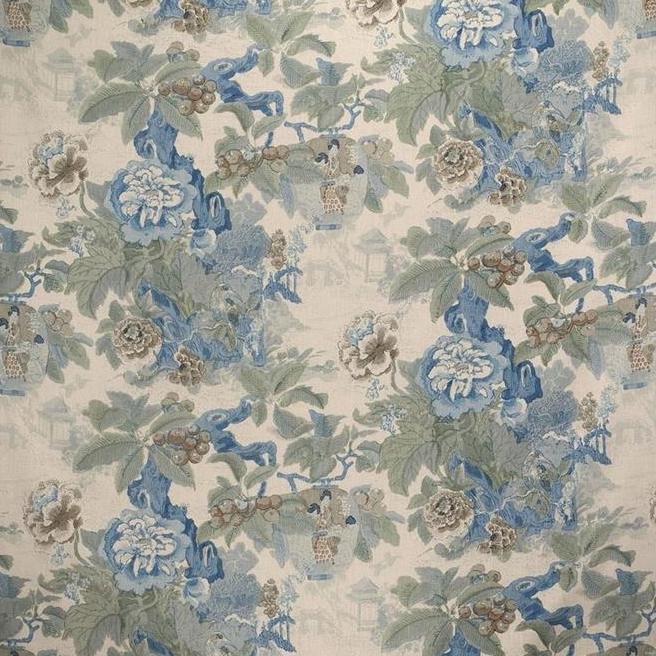 Sample 2017141.35.0 Chinese Lantern Ii, Sky Jade Multipurpose Fabric by Lee Jofa