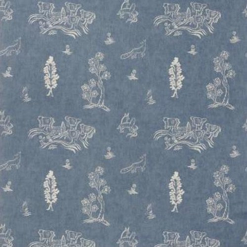Sample AM100318.5.0 Friendly Folk Blue Animal/Insect Kravet Couture Fabric
