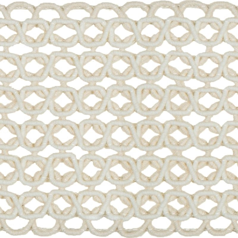 Sample T30790.1.0 Hammock Border Sun Bleached White Trim Fabric by Kravet Design