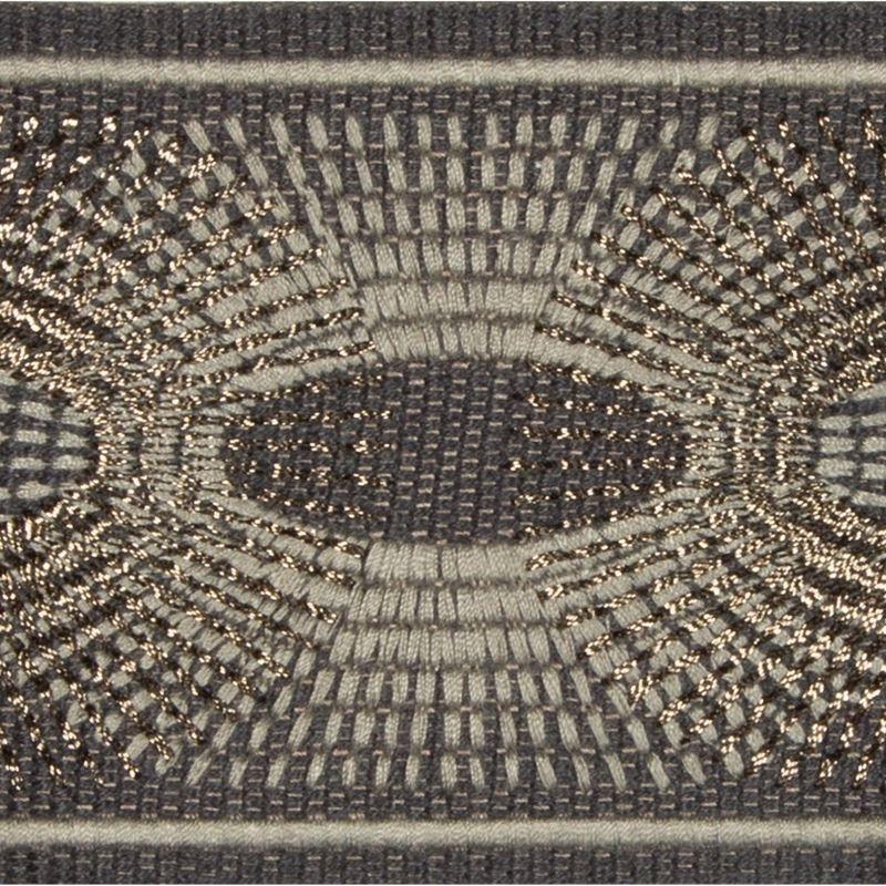 Sample T30766.1106.0 Deco Rays Smoke Charcoal Trim Fabric by Kravet Design