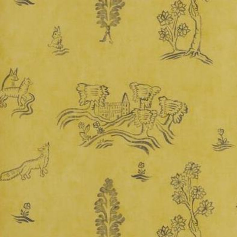 Sample AMW10057.40.0 Wychwood, Provencal Yellow by Kravet Couture Wallpaper