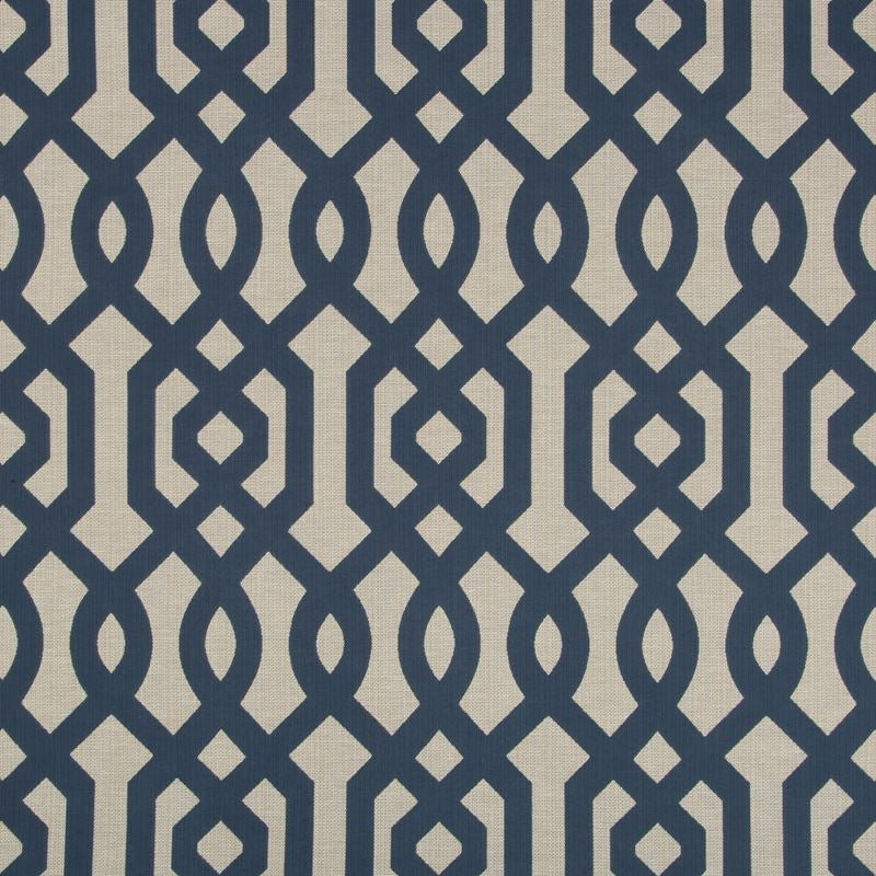 Sample 34998.505.0 Blue Upholstery Lattice Scrollwork Fabric by Kravet Design