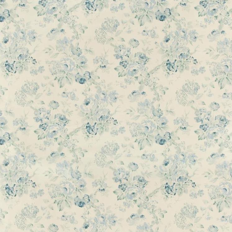 Sample 2007157.153.0 Garden Roses, Aqua Blue Multipurpose Fabric by Lee Jofa
